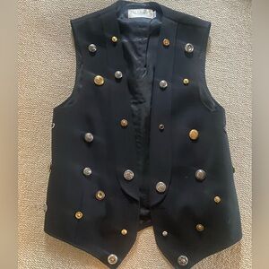 Black Vest with Gold and Silver Buttons